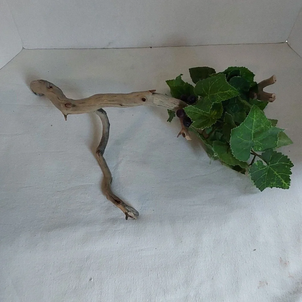 Wood Bird Perch With‎ Faux Foilage